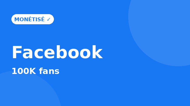 Page Facebook monétisée — 100K fans