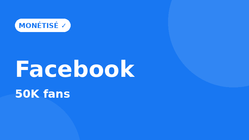 Page Facebook monétisée — 50K fans